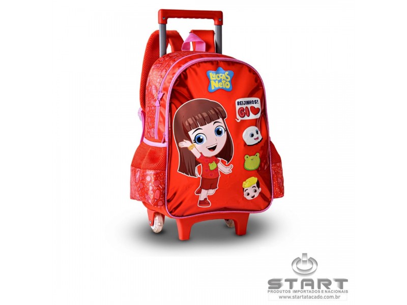 Kit Conjunto Mochila Escolar Infantil Luccas Neto Rodinhas