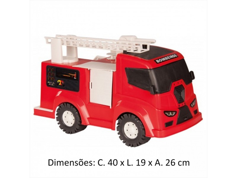 Caminhão de Brinquedo Bombeiros Controle Remoto com 6 Funções +