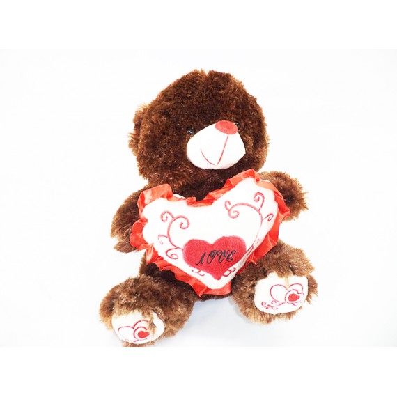 Urso de Pelúcia Macaco com Coração Love, Tamanho 27 cm