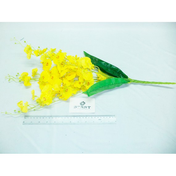 Flor de Orquídea Chuva de Ouro com 7 Galhos