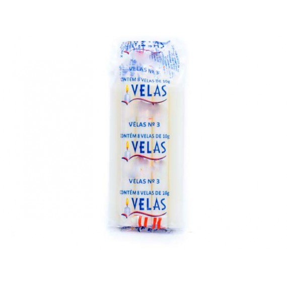 Pacote com 8 Velas Brancas